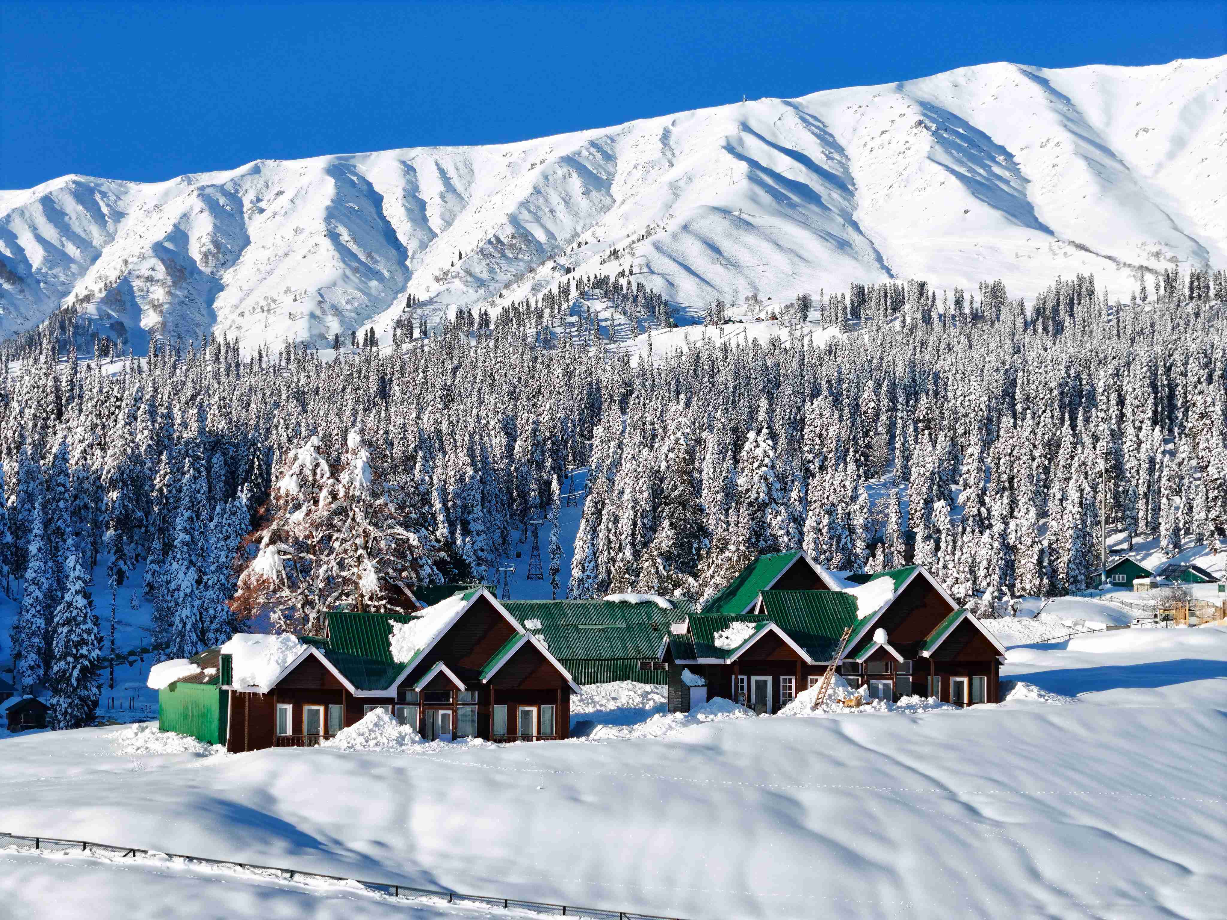 Snow Covered Hut in Gulmarg