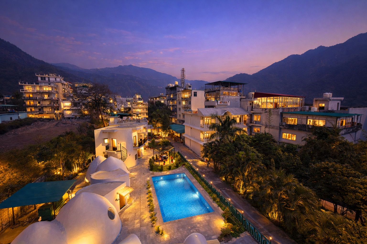 Tapovan Rishikesh Night Tapovan Vartika Wellness Resort 𝗕𝗢𝗢𝗞 Rishikesh Homestay