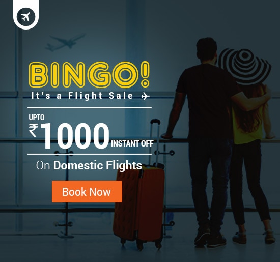 Upto Rs.1000 Instant Off on Domestic Flights